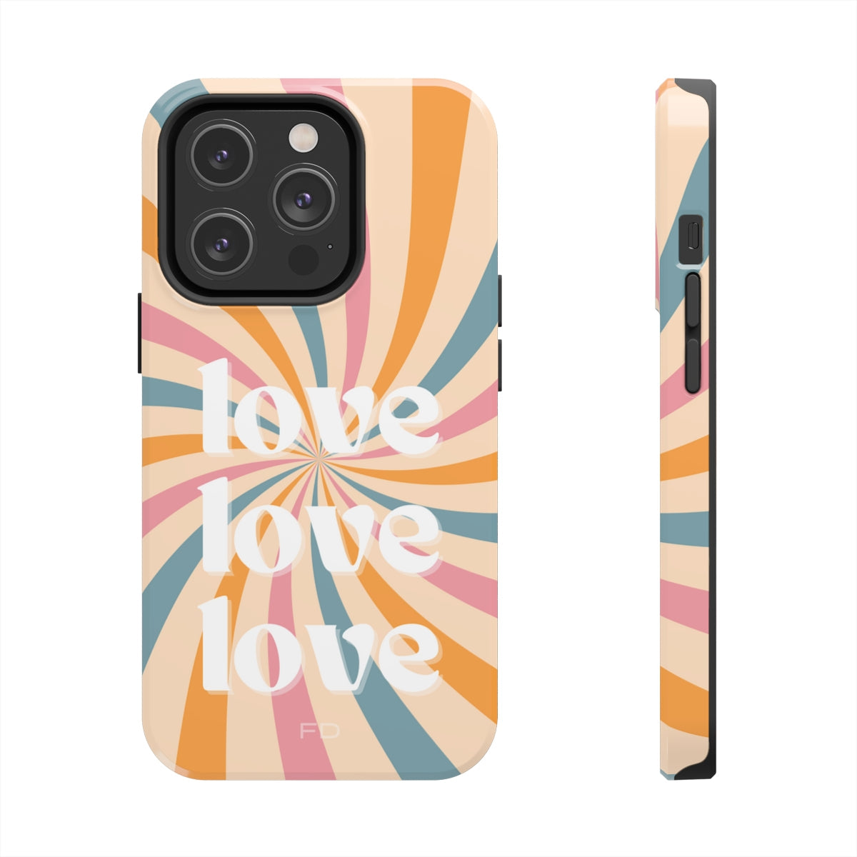 Love Retro Tough Case for iPhone with Wireless Charging