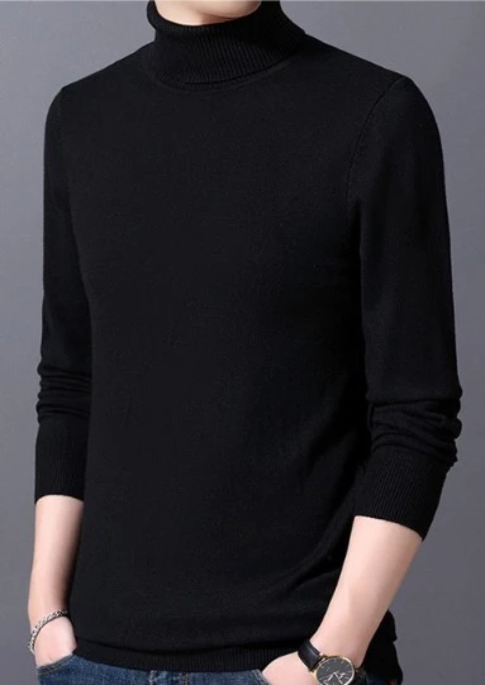 Mens Slim Fit Turtle Neck Sweater