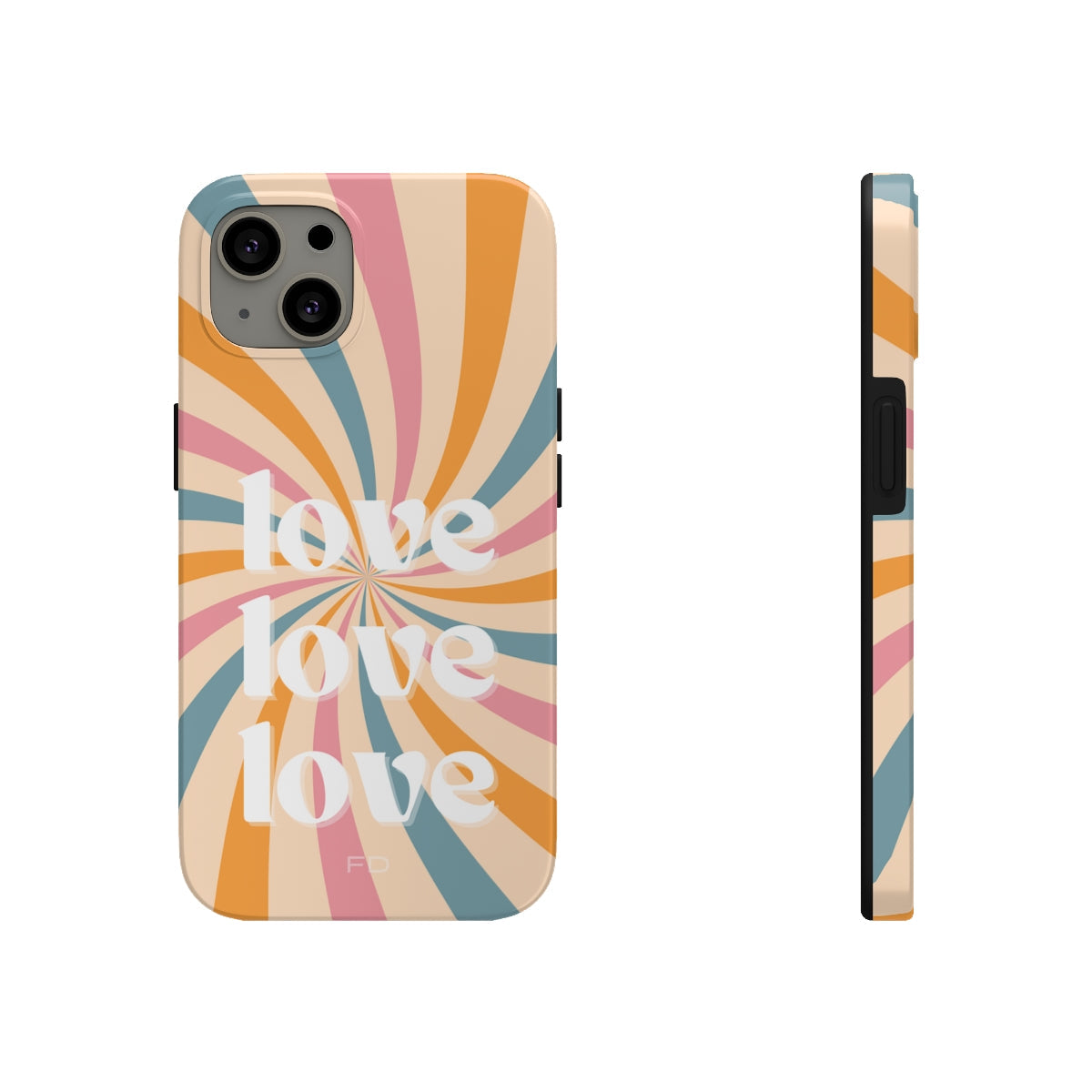 Love Retro Tough Case for iPhone with Wireless Charging