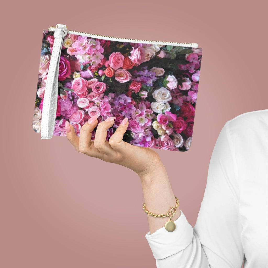 Floral Bouquet Design Vegan Zipped Clutch Bag