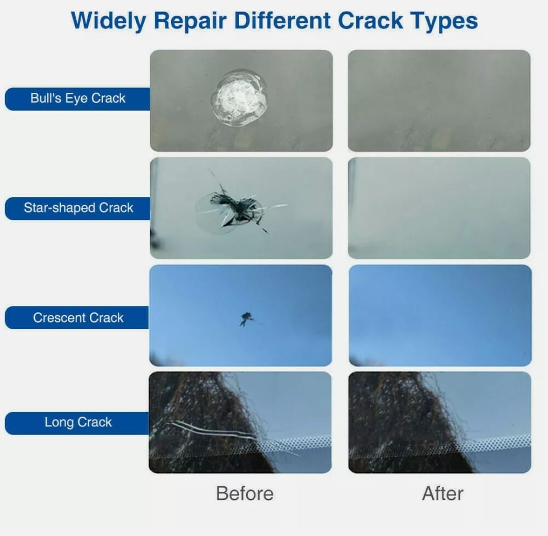 Auto Glass Windshield Repair Resin Kit 5 Bottles Set