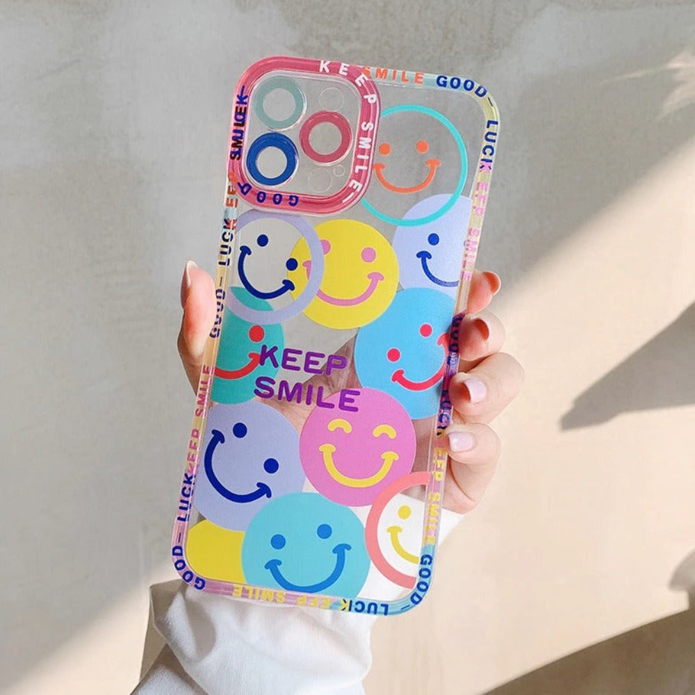 Cartoon Theme Happy Smile 360 Protective Case for iPhone