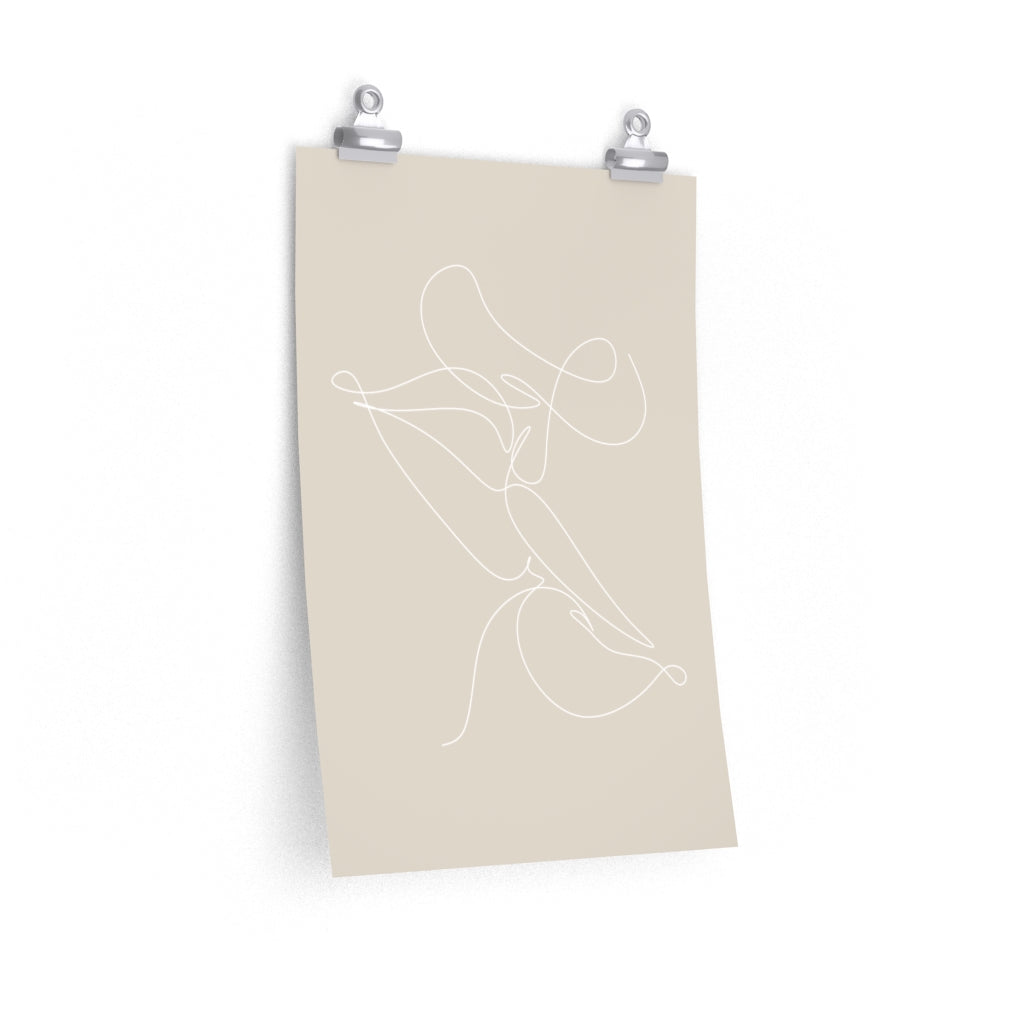 Kissing Outline Abstract Art Poster