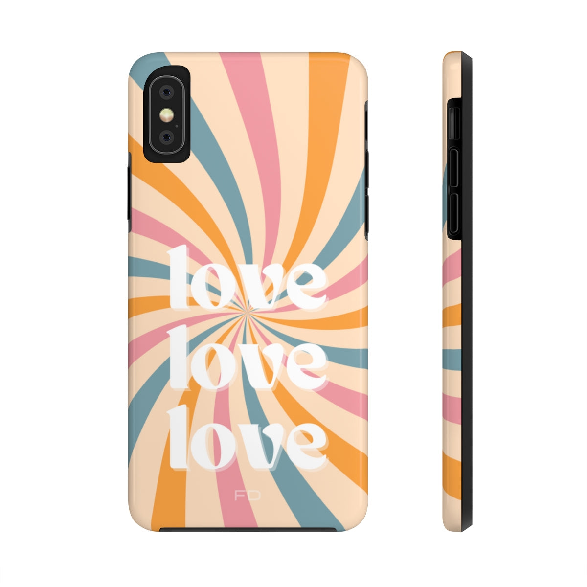 Love Retro Tough Case for iPhone with Wireless Charging