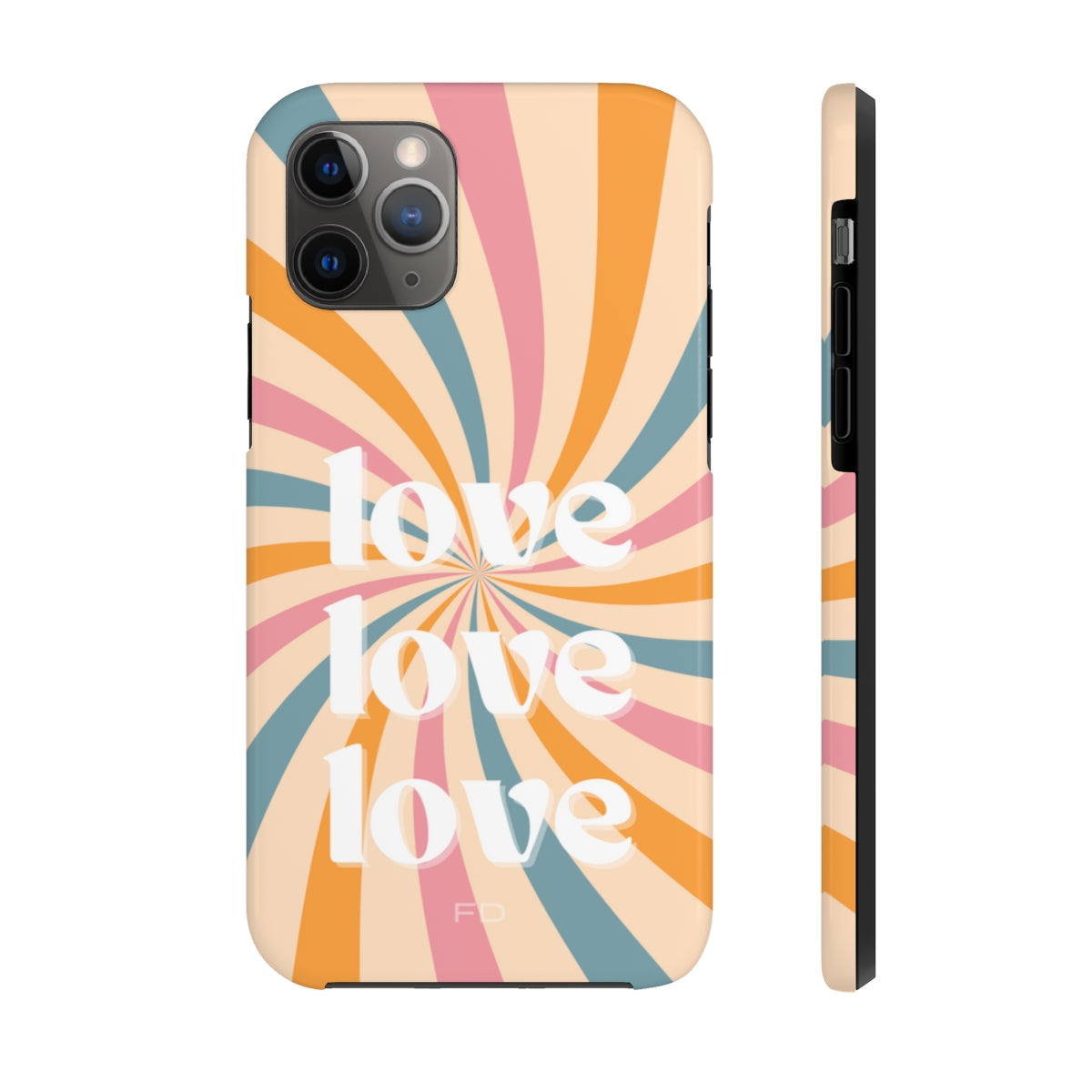 Love Retro Tough Case for iPhone with Wireless Charging