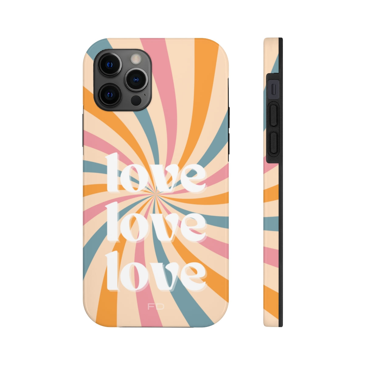 Love Retro Tough Case for iPhone with Wireless Charging