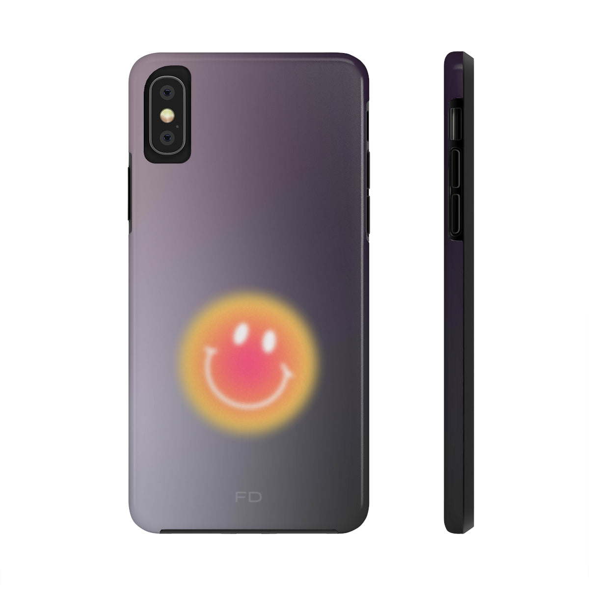 Happy Face Tough Case for iPhone Supports Wireless Charging