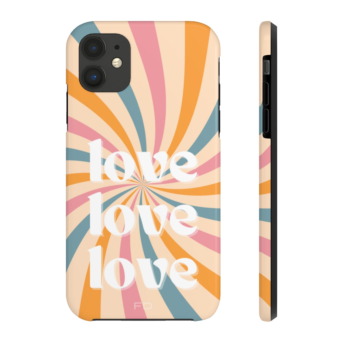 Love Retro Tough Case for iPhone with Wireless Charging