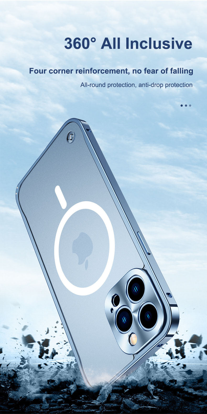 Premium Metal Frame Protective Case for iPhone