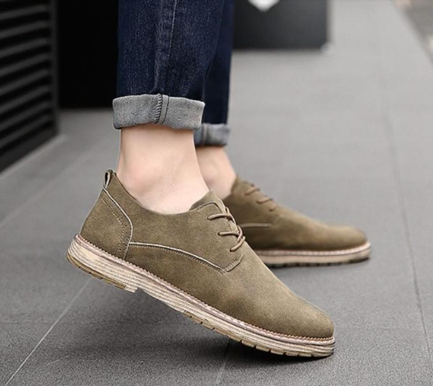Mens Faux Suede Casual Lace Up Shoes