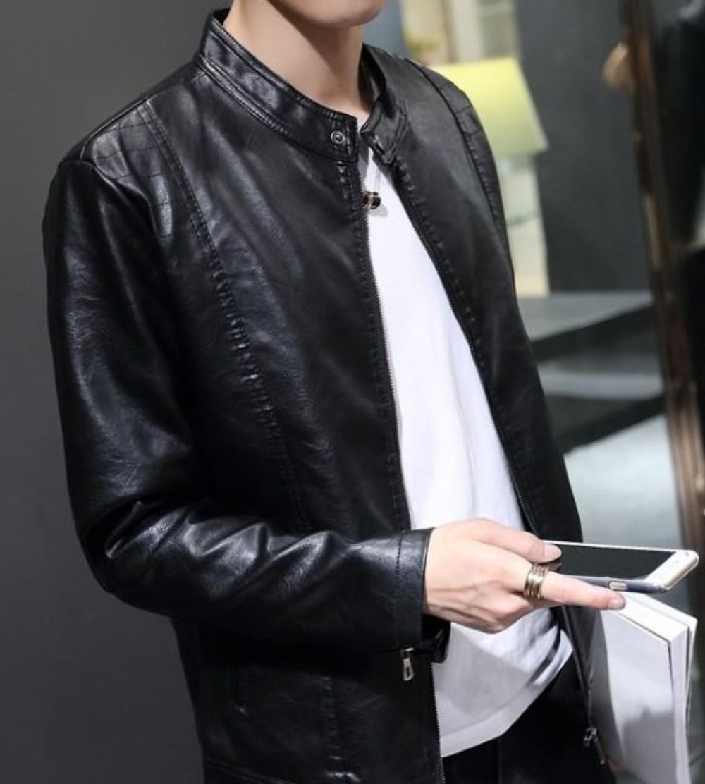 Men's Biker Faux Leather Jacket