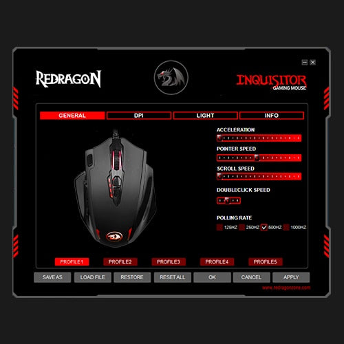 Dragon12400 DPI 19 Buttons RGB LED Laser Wired Gaming Mouse