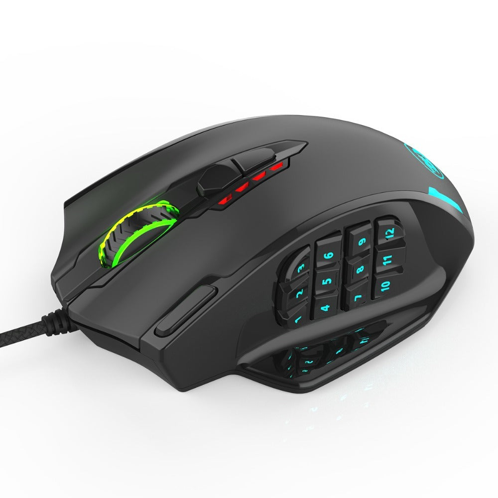 Dragon12400 DPI 19 Buttons RGB LED Laser Wired Gaming Mouse