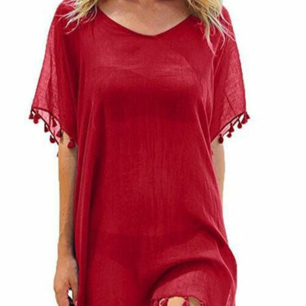 Summer Beach Wear Chiffon Tassels Swimsuit Cover Up