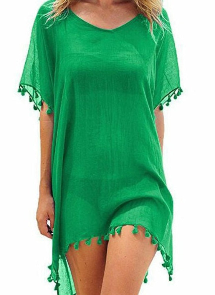 Summer Beach Wear Chiffon Tassels Swimsuit Cover Up
