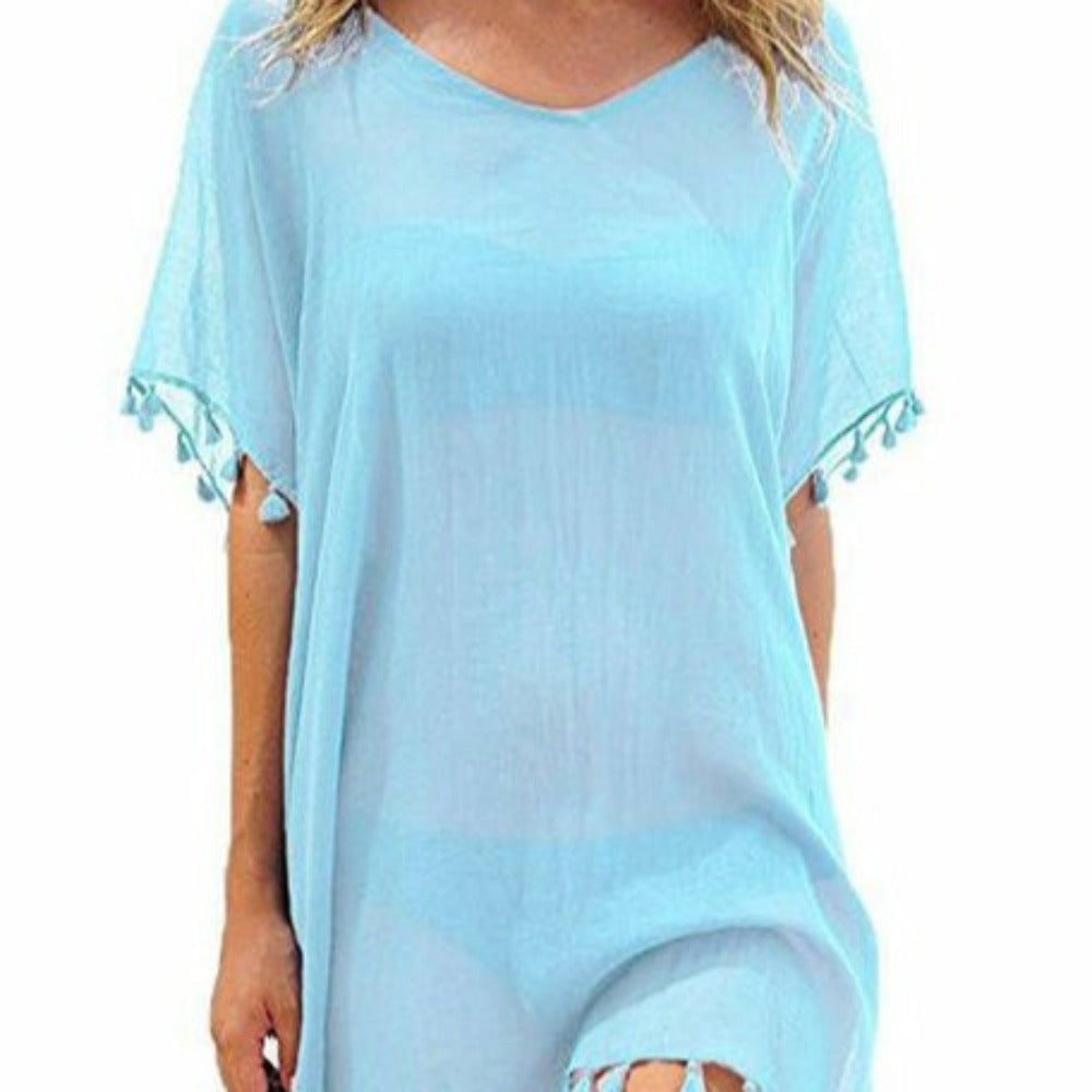 Summer Beach Wear Chiffon Tassels Swimsuit Cover Up