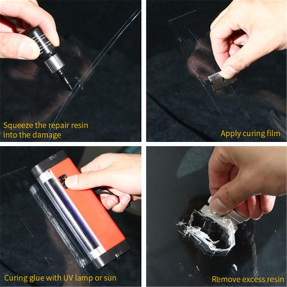 Auto Glass Windshield Repair Resin Kit 5 Bottles Set