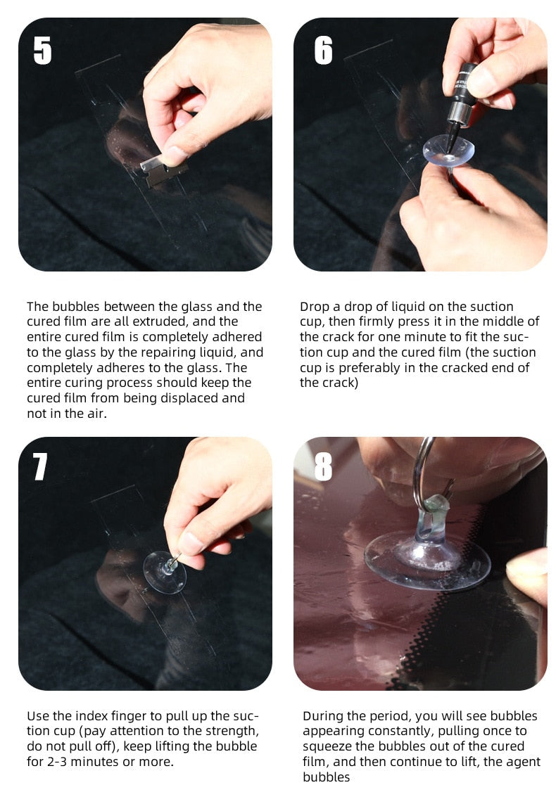 Auto Glass Windshield Repair Resin Kit 5 Bottles Set