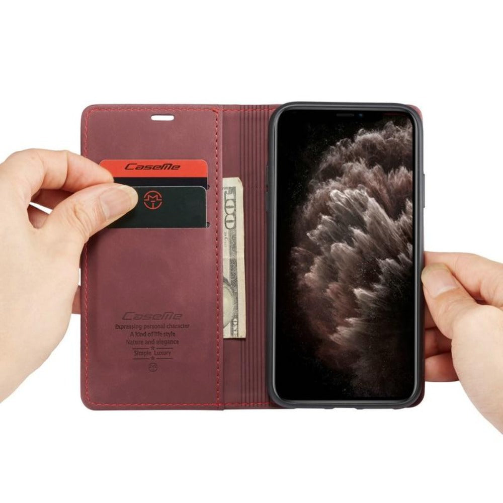 Luxury Magnetic Flip Wallet Case for iPhone 7, 8, X, 11, 12, 13, 14