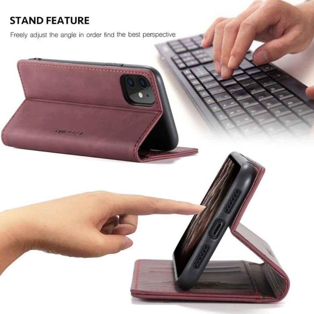 Luxury Magnetic Flip Wallet Case for iPhone 7, 8, X, 11, 12, 13, 14