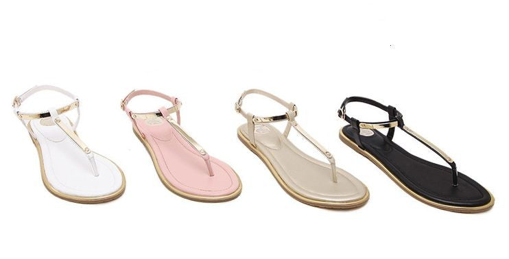 Womens Summer Flip Flops Faux Leather Sandals
