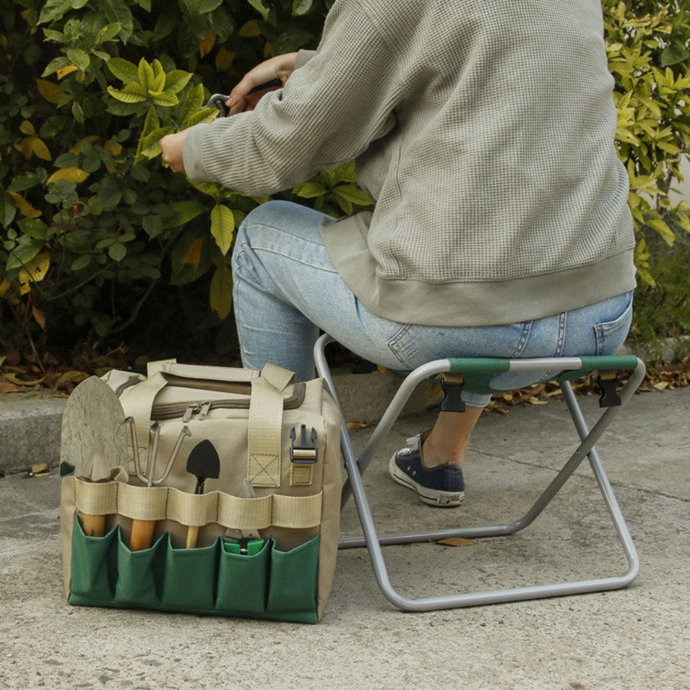 Multi Function Gardening Tool Storage Bag with Detachable Mini Chair