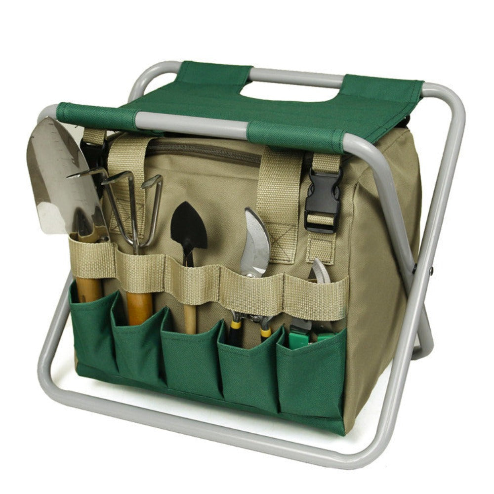 Multi Function Gardening Tool Storage Bag with Detachable Mini Chair