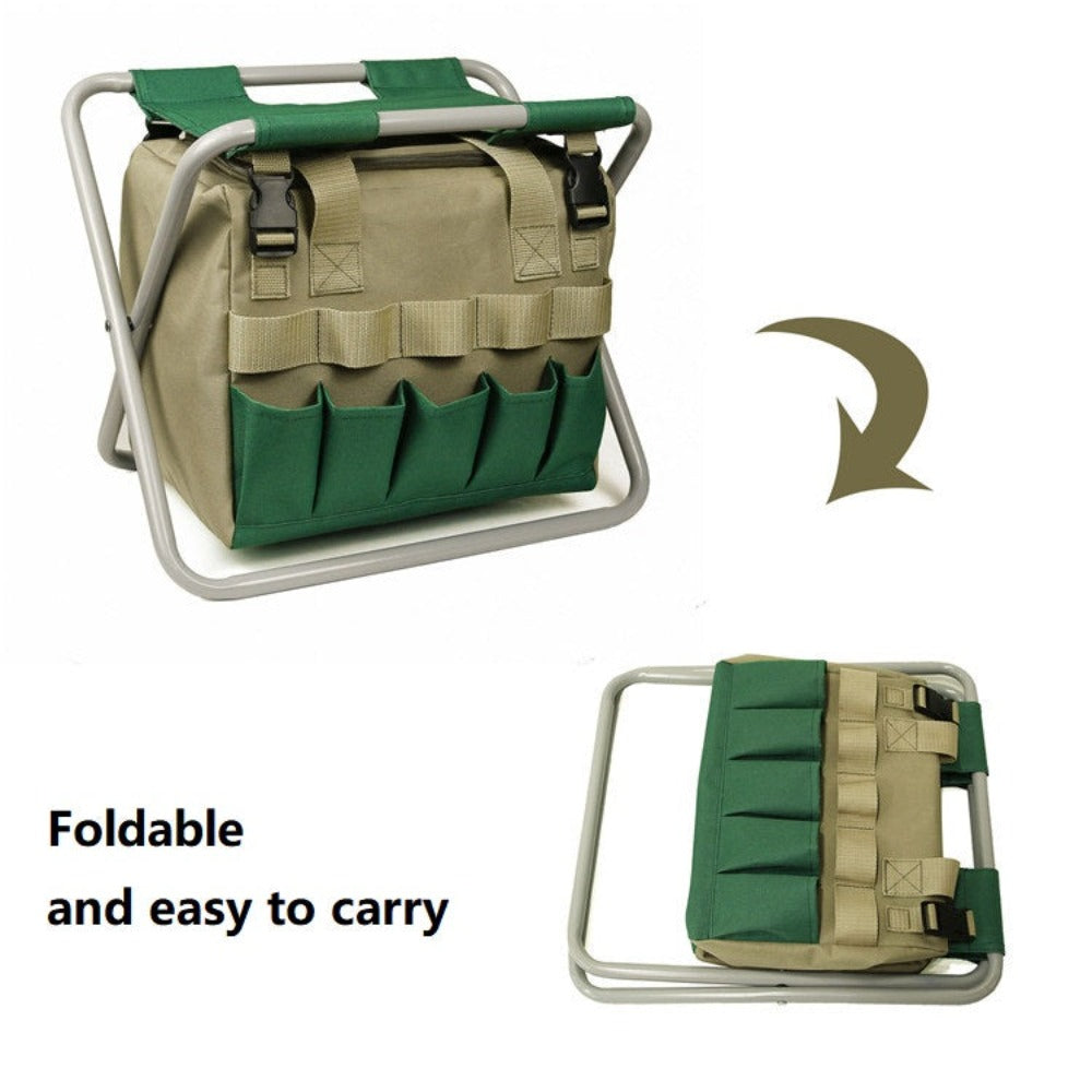 Multi Function Gardening Tool Storage Bag with Detachable Mini Chair