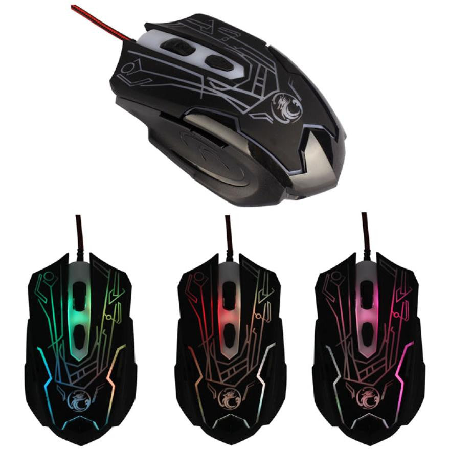 USB Optical Wired Mouse Gaming 6D Button 2000DPI For Laptop PC