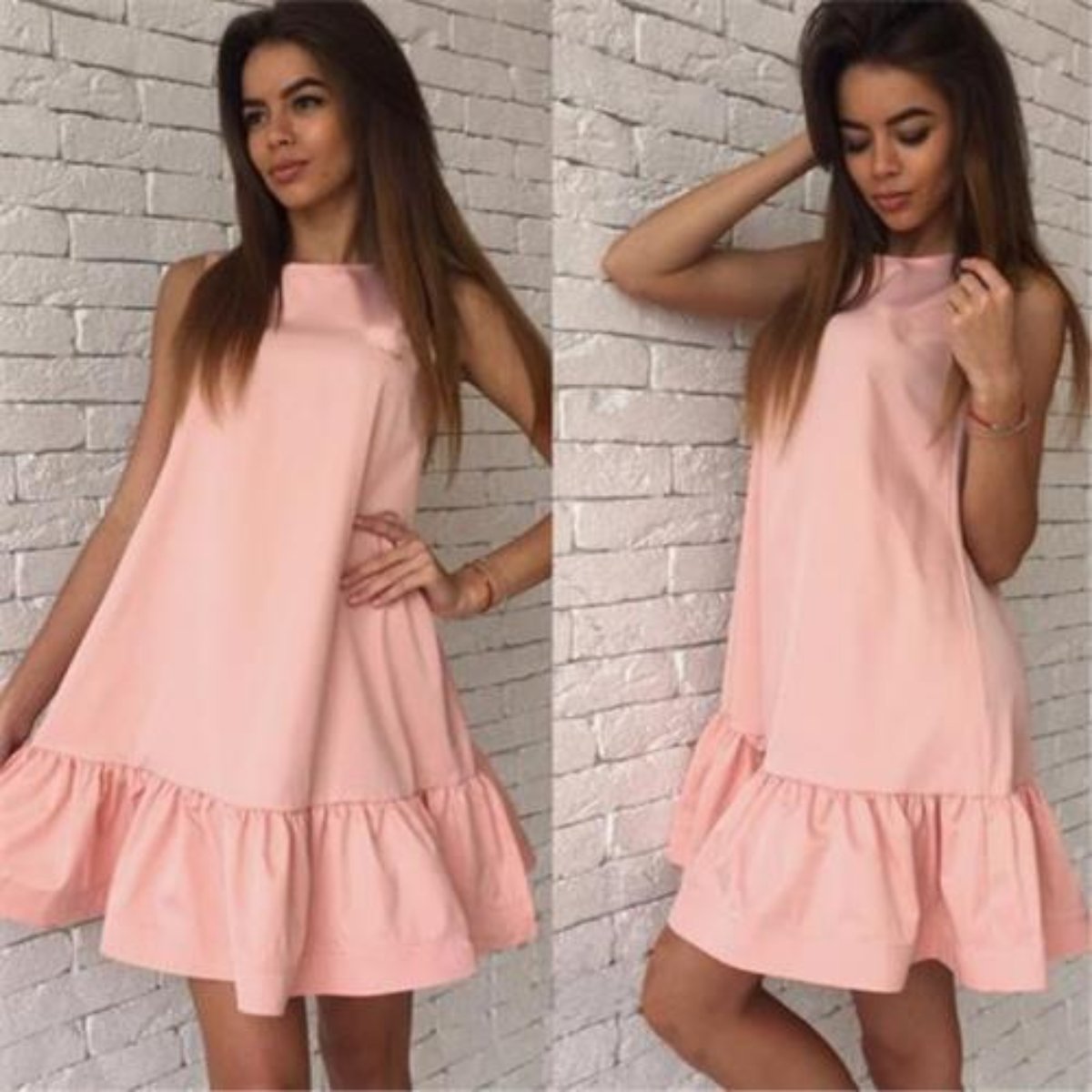 Sleeveless Bohemian Hem Dress
