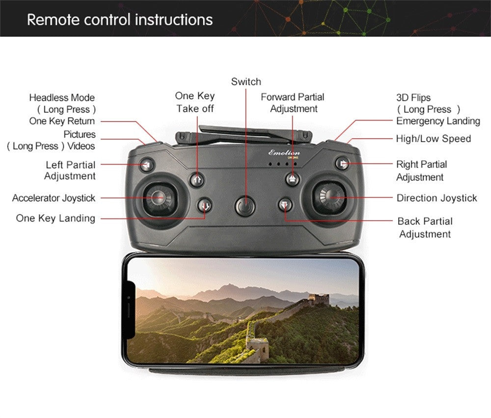2.4Ghz 4CH 1080P HD Camera Wifi FPV RC Quadcopter Drone