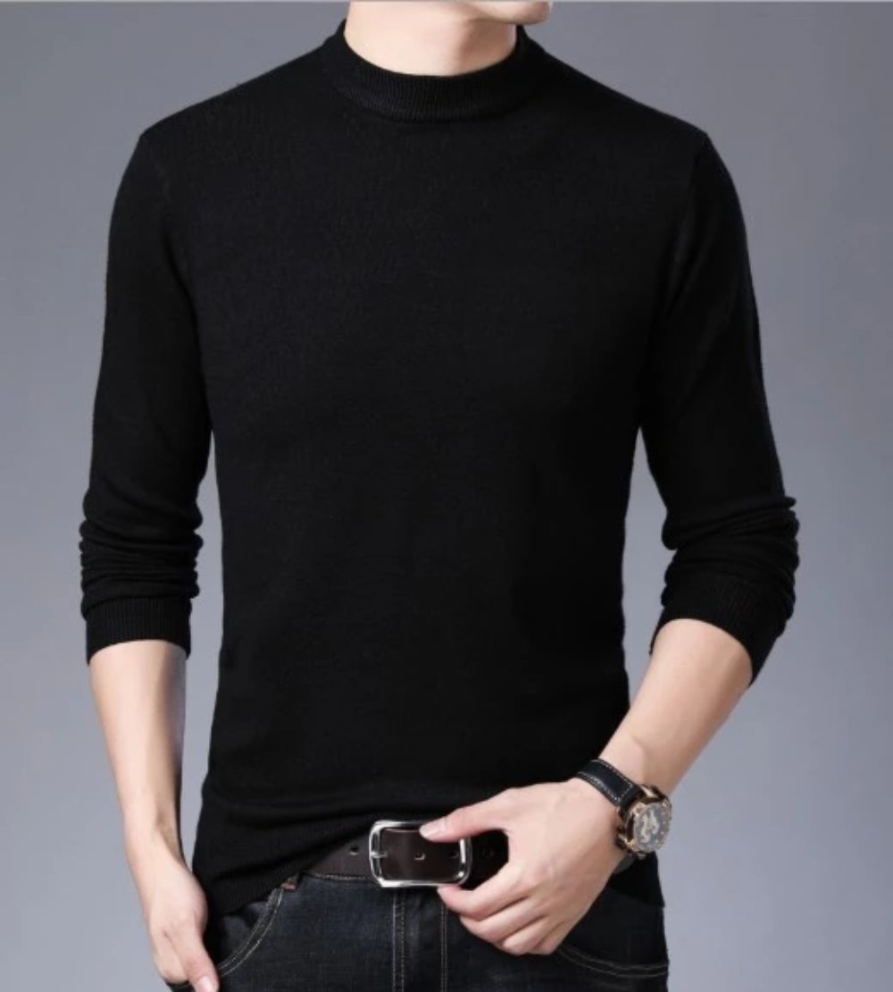 Mens Round Neck Slim Fit Sweater