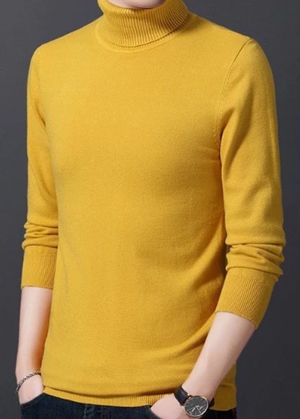 Mens Slim Fit Turtle Neck Sweater