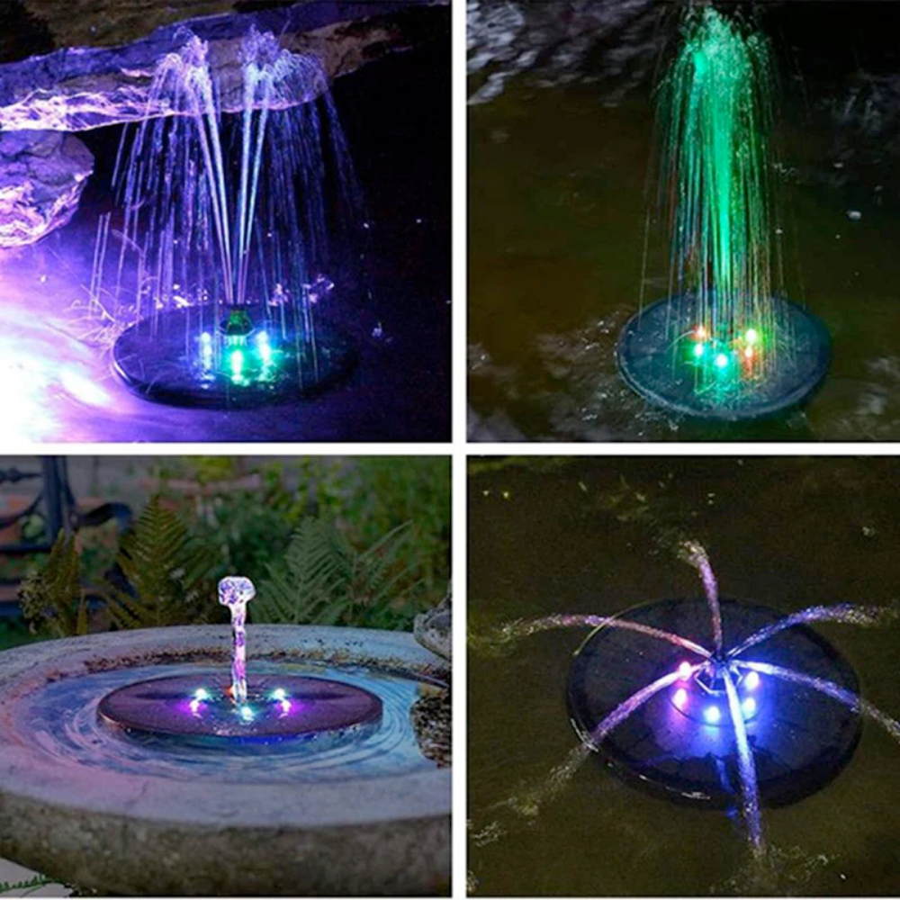 Solar Garden Water Fountain With LED Light