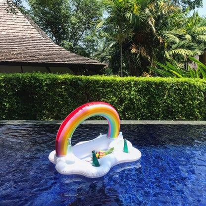 Inflatable Rainbow Floating Bar For Food And Drink