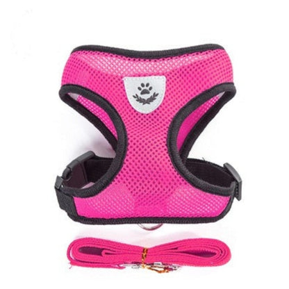 Adjustable and Breathable Cat Dog Harness with Lead Leash