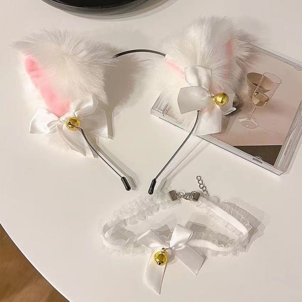 Cosplay Cat ears and lace collar set