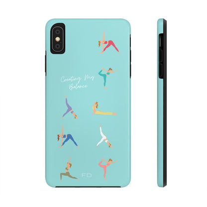 Yoga Poses Blue Tough Case for iPhone with Wireless Charging