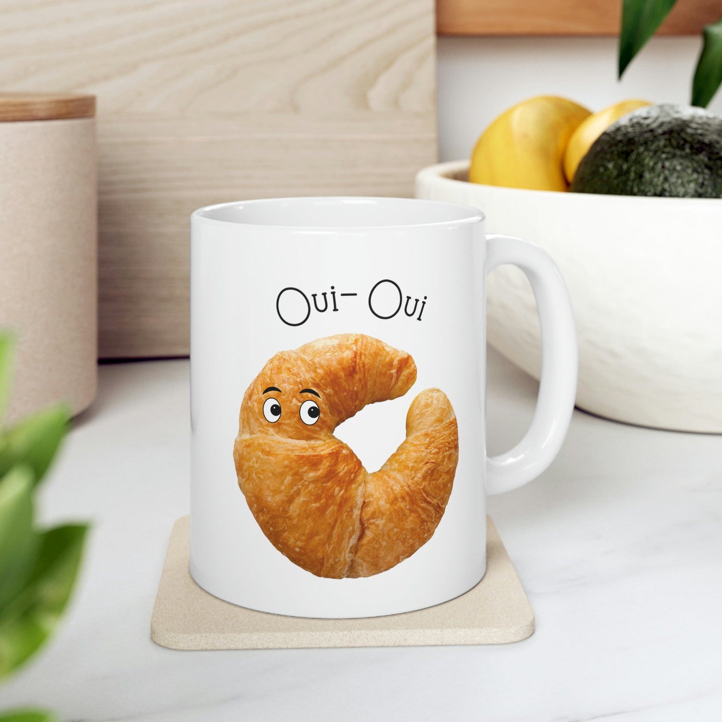 Oui Oui French Croissant Novelty Mug
