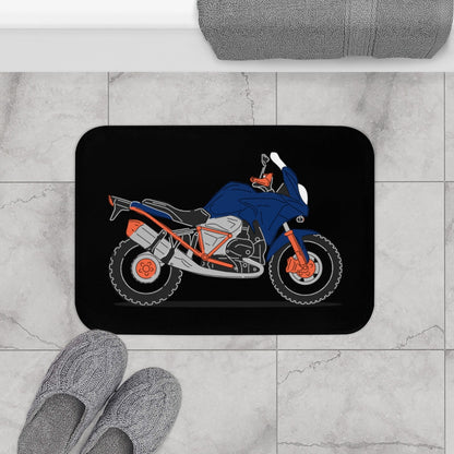 Blue Motorcycle Bath Mat