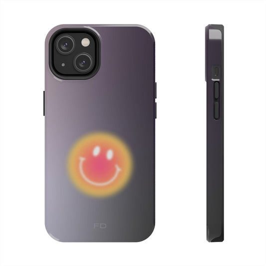 Happy Face Tough Case for iPhone Supports Wireless Charging