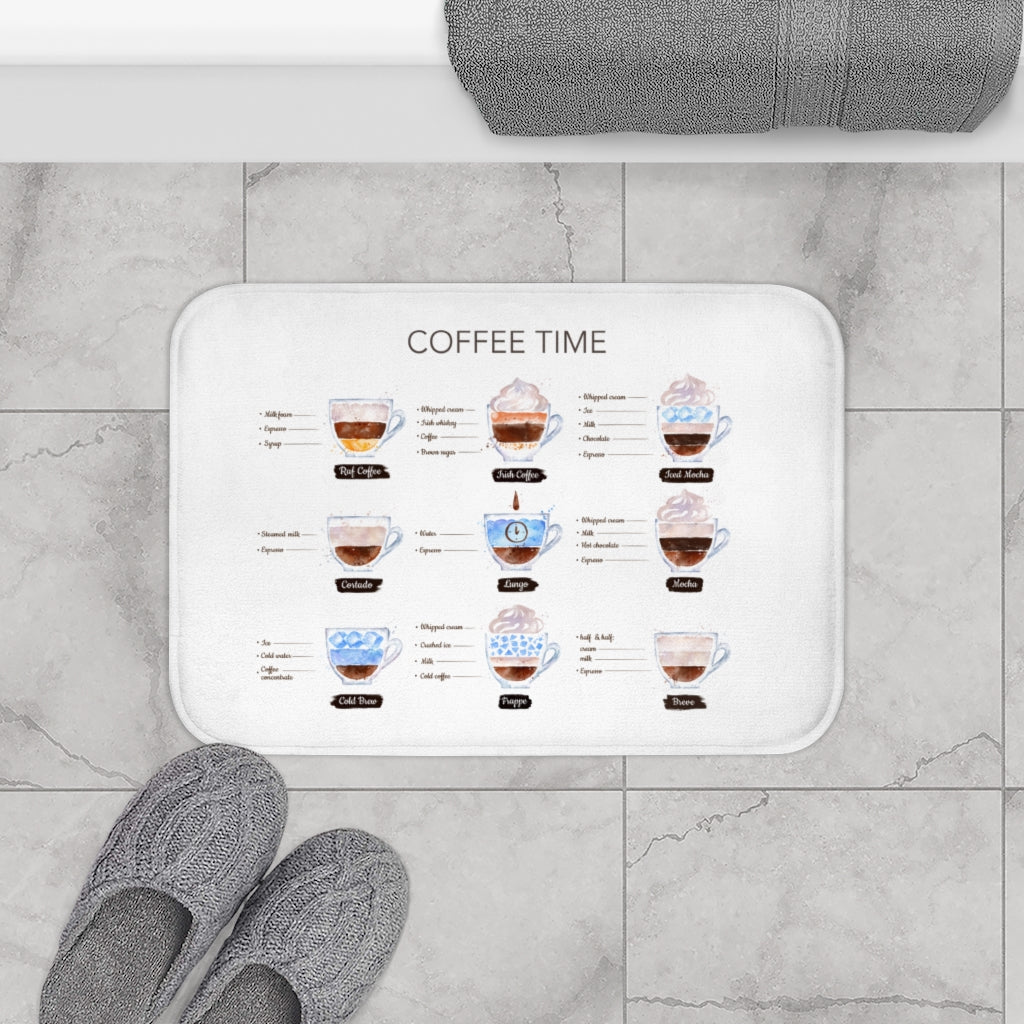 Coffee Time Drinks Bath Mat Home Accents