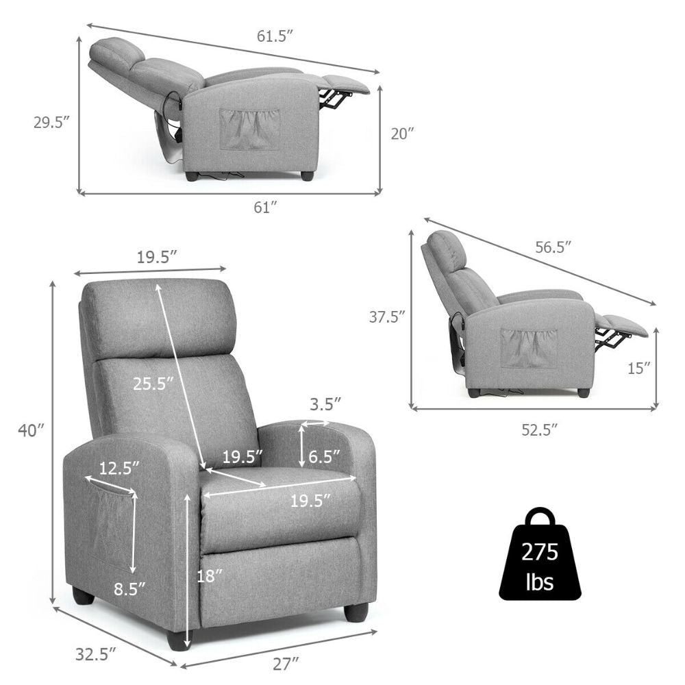 Reclining Massage Sofa Fabric Chair