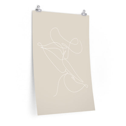 Kissing Outline Abstract Art Poster