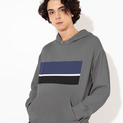 Mens Multi Strip Hooded Sweatshirt