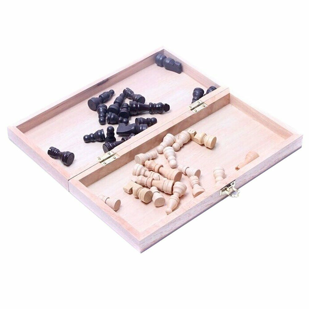 Foldable Wooden Chess Set Board Game