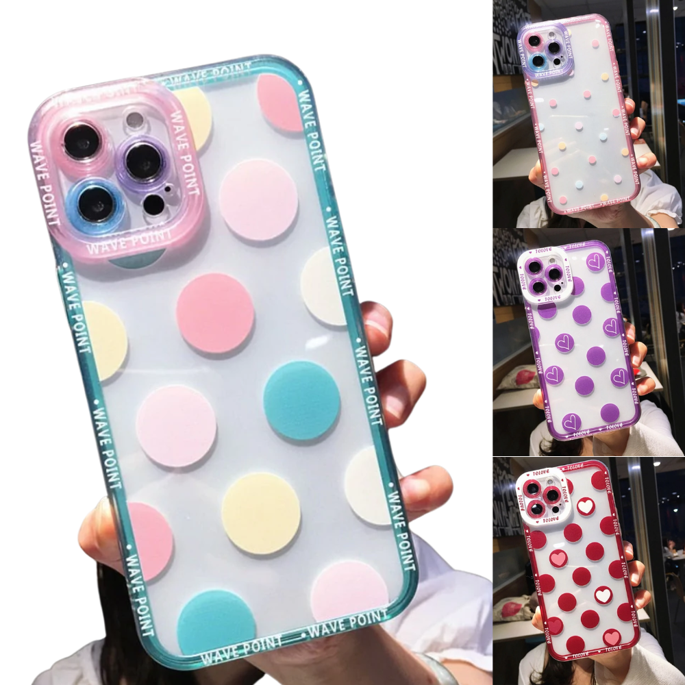 Polka Dot Theme Clear Protective Case for iPhone