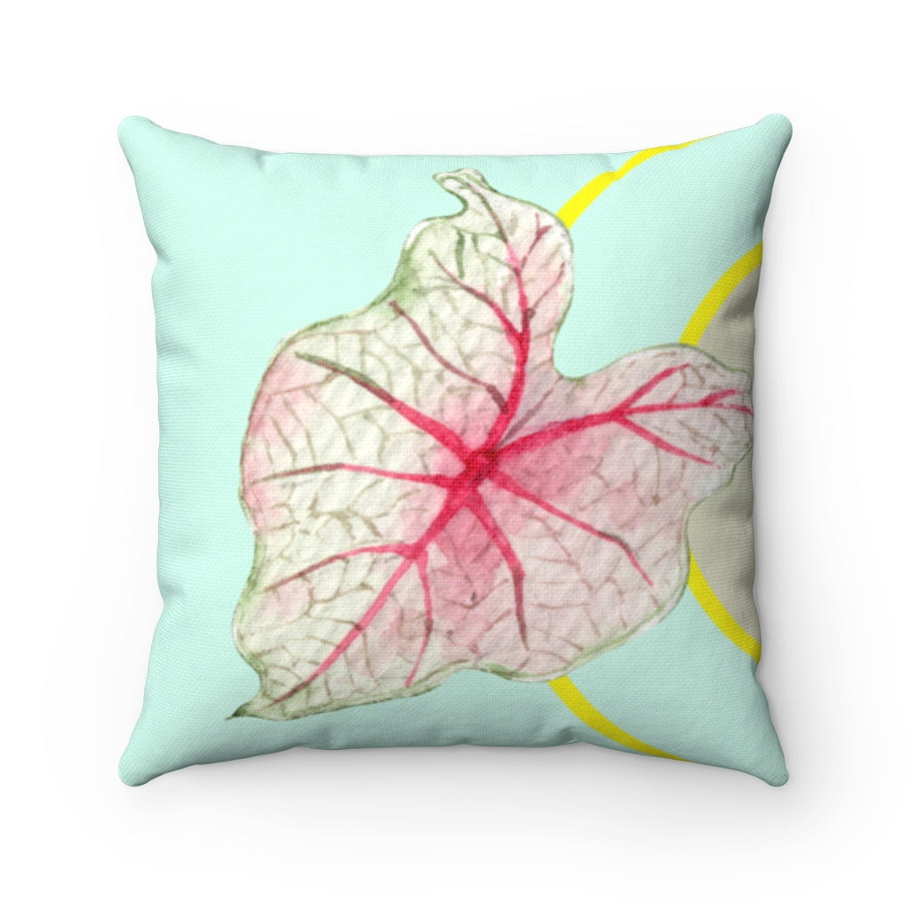 Green Leaf Square Pillow Home Decoration Accents - 4 Sizes