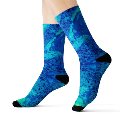 Neon Blue Novelty Socks