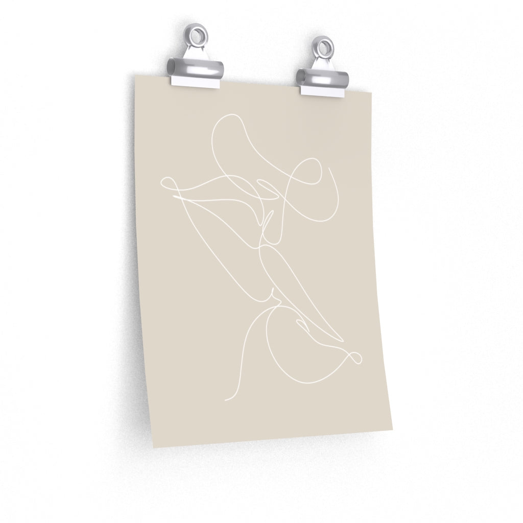 Kissing Outline Abstract Art Poster